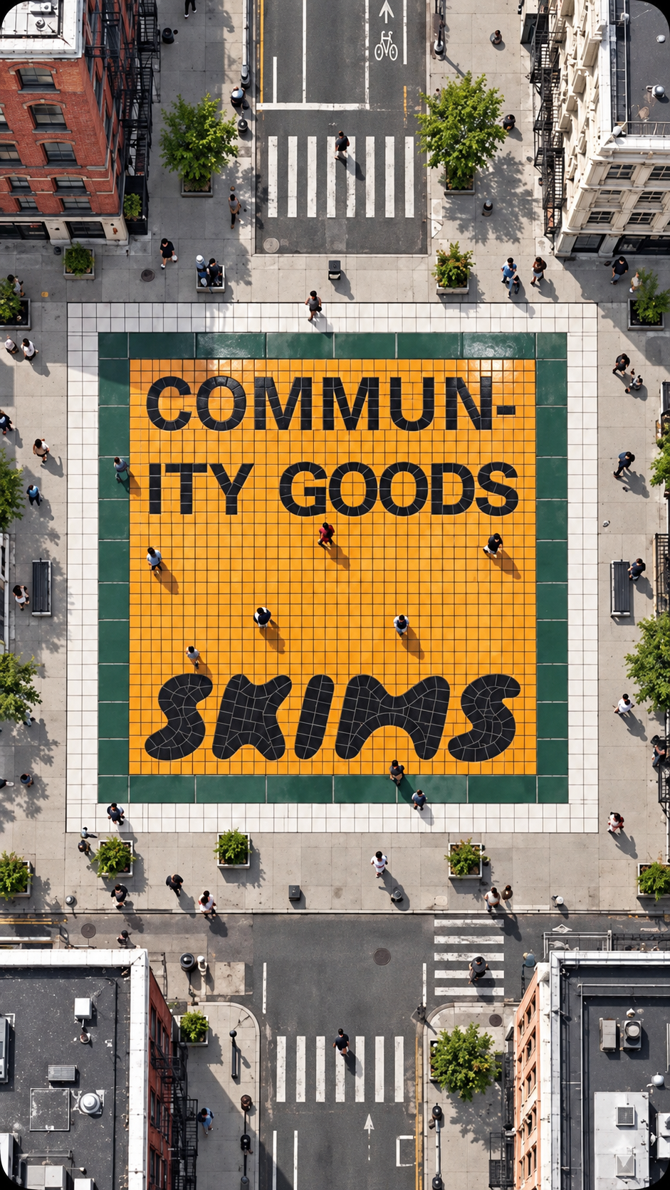 Community Goods and SKIMS monumental city-square installation